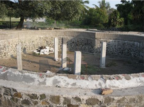 The area where the spire of the Memorial Tower will be built.