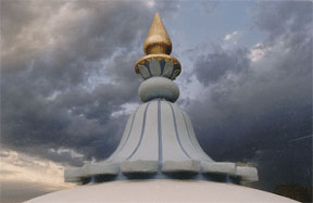 The dome of Meher Baba's Tomb on Meherabad Hill